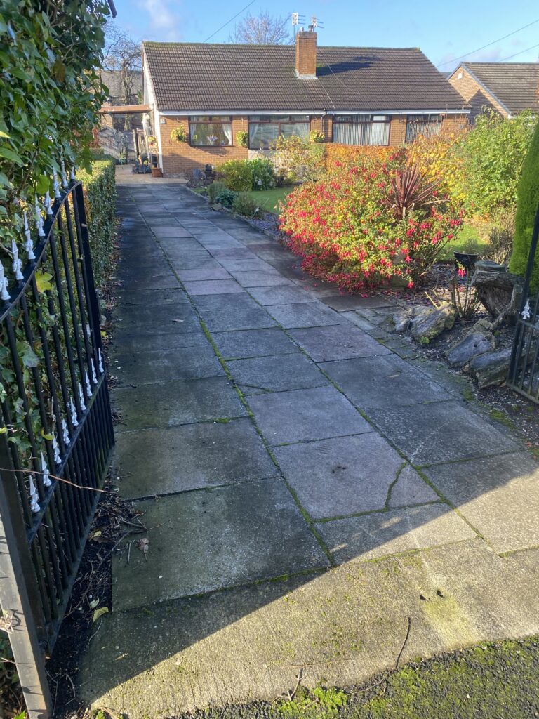 Before Arizona resin driveway installation in Denton