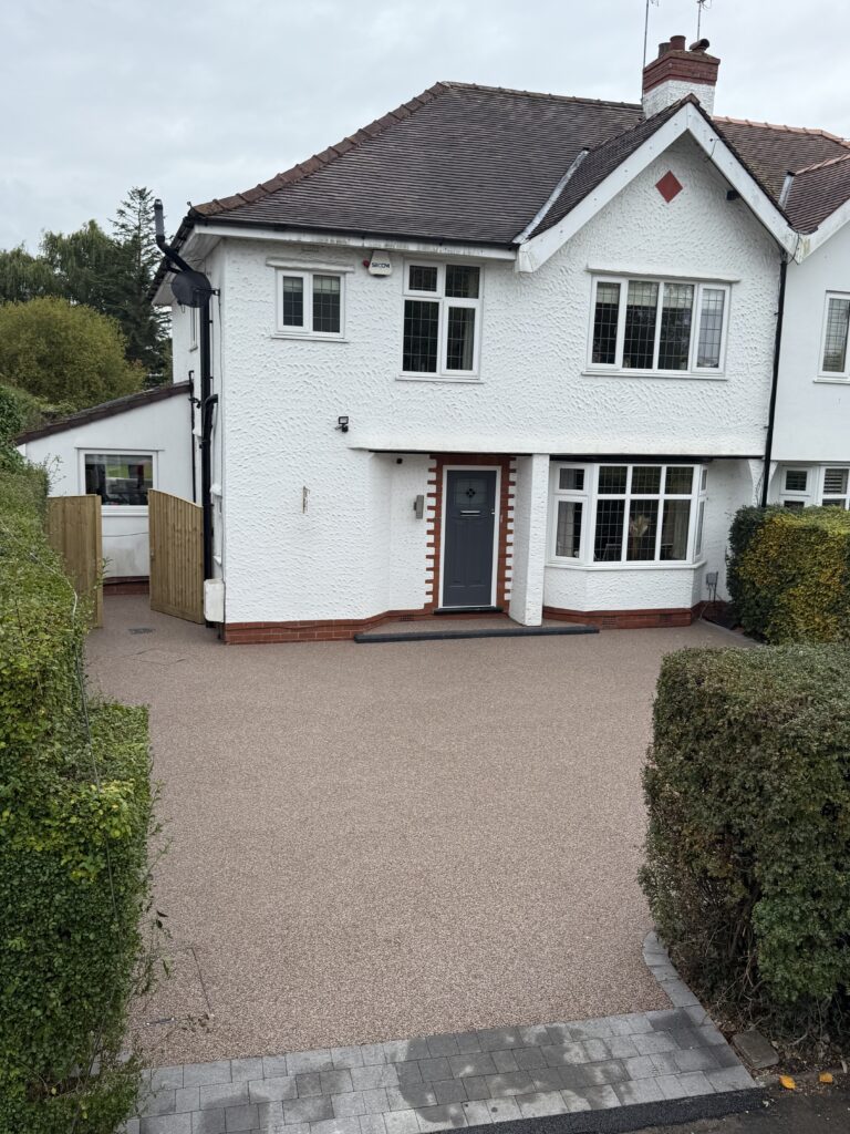 Resin driveway with block paving border Greater Manchester
