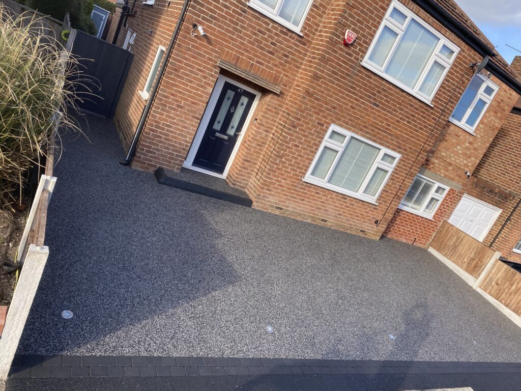 resin driveways Manchester with led lights installed