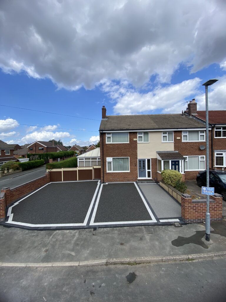 Resin driveway and landscaping project in Manchester