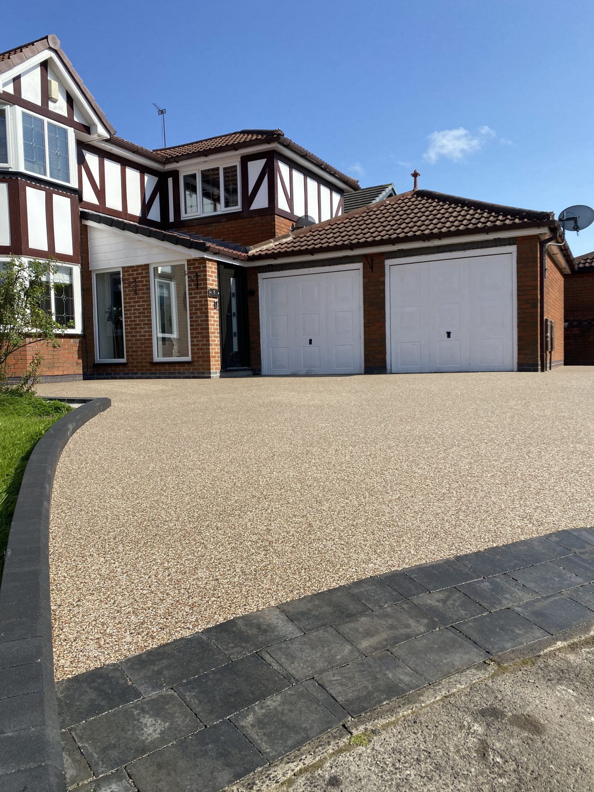 Approximately 75m² Arizona resin driveway project in Newton, Hyde after full rip-out