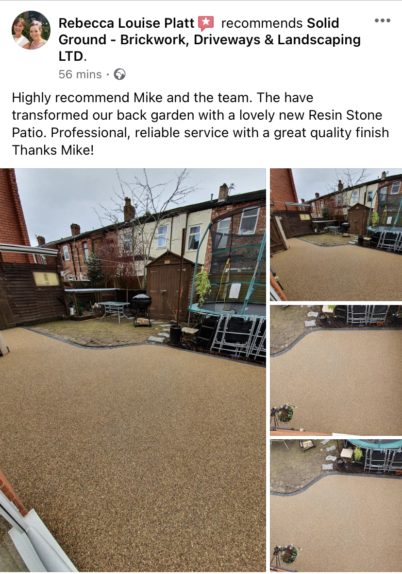 Patio area during full dig-out for resin installation in Denton