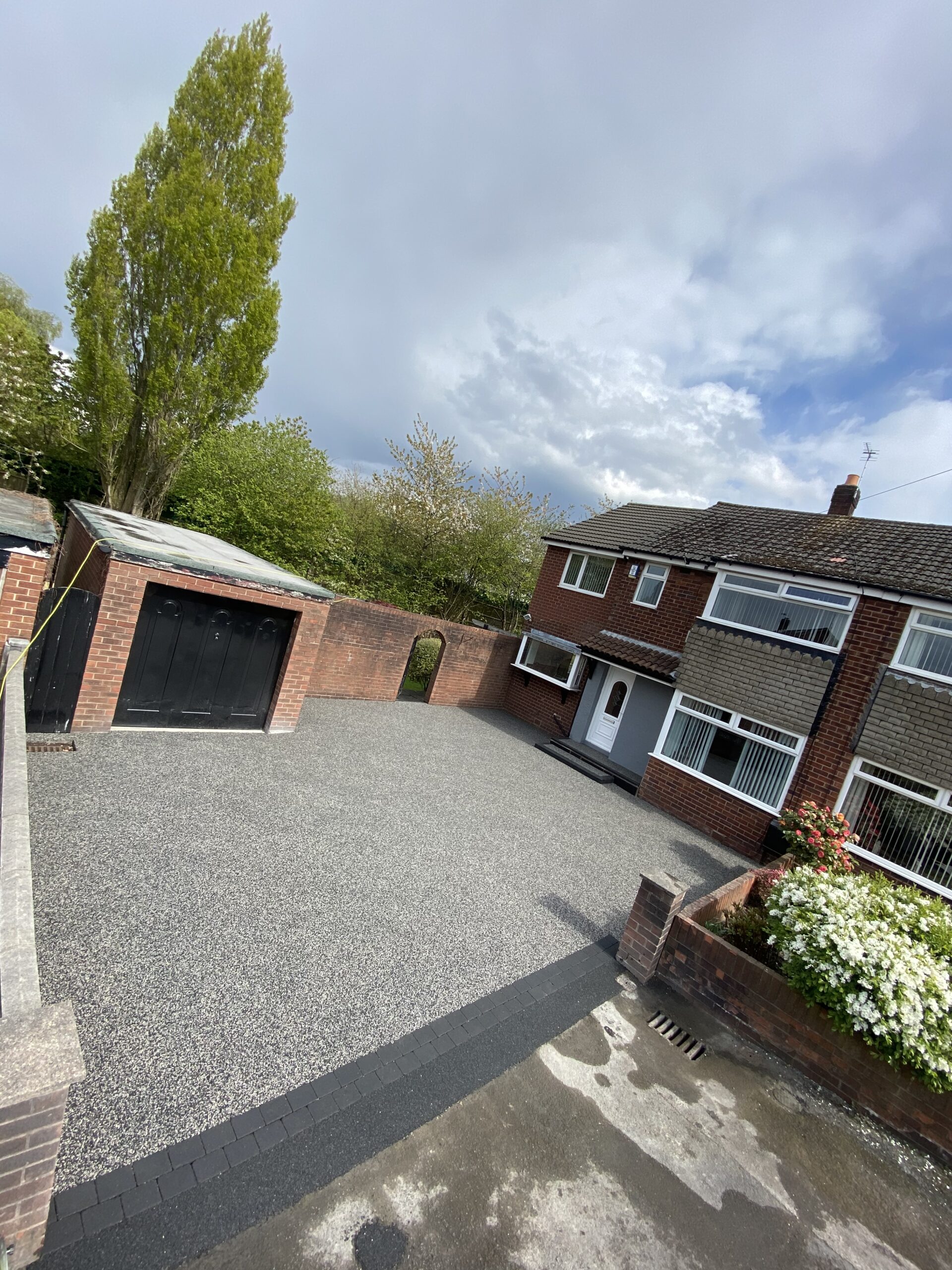 Completed Eclipse resin bound driveway in Denton, Tameside