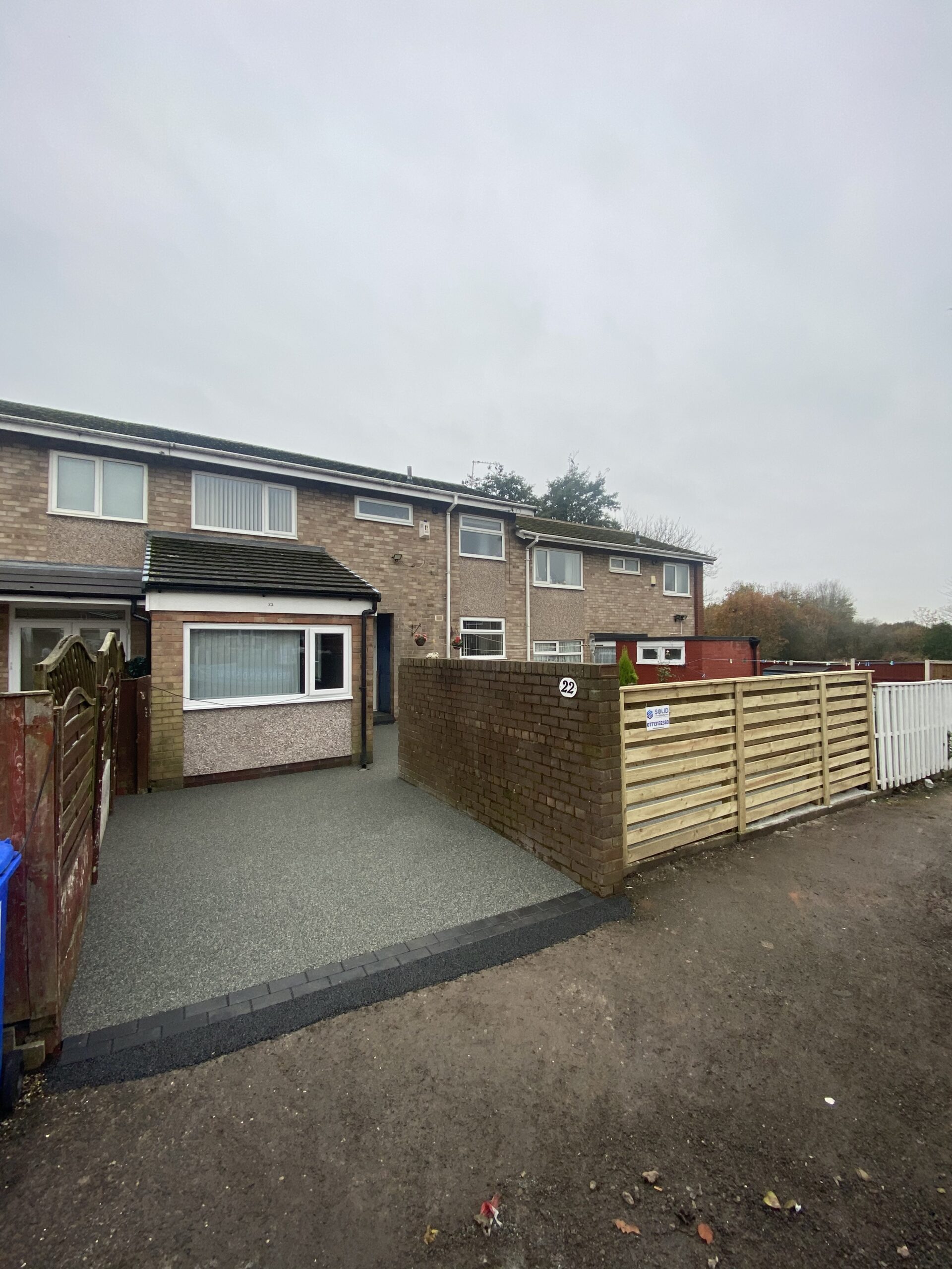 Small Slate Grey resin driveway in Hattersley, Hyde after full dig-out