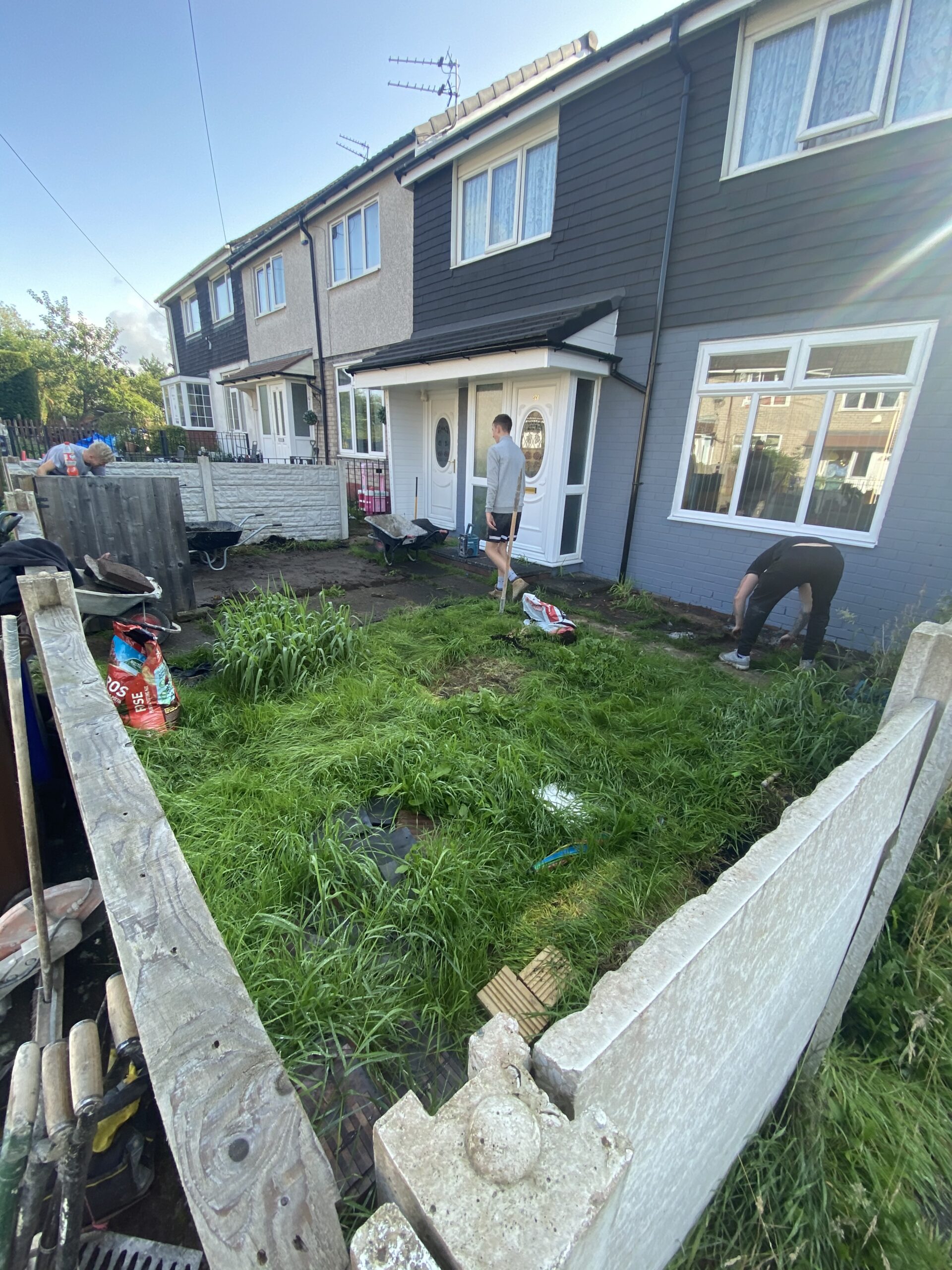 Front garden in Hattersley, Hyde before full dig-out for Harlequin resin transformation