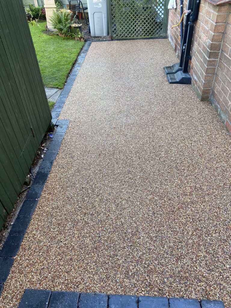 Approximately 15m² Sienna resin patio and pathway project in Wilmslow
