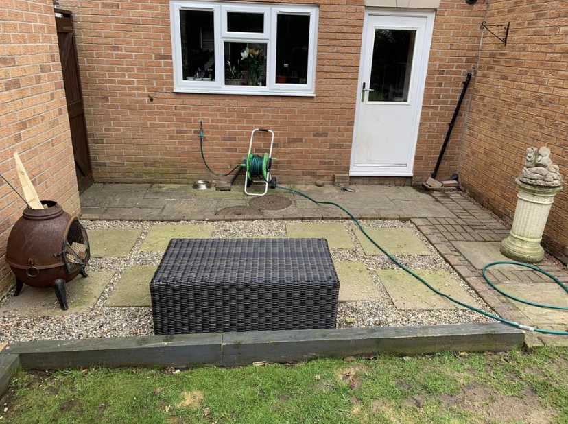 Grey resin patio project in Warrington by Solid Ground