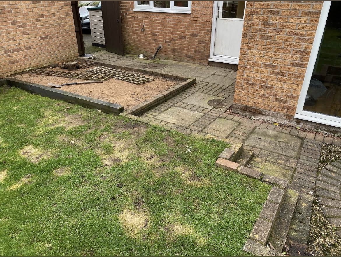 Full replacement resin patio and brickwork project in Warrington