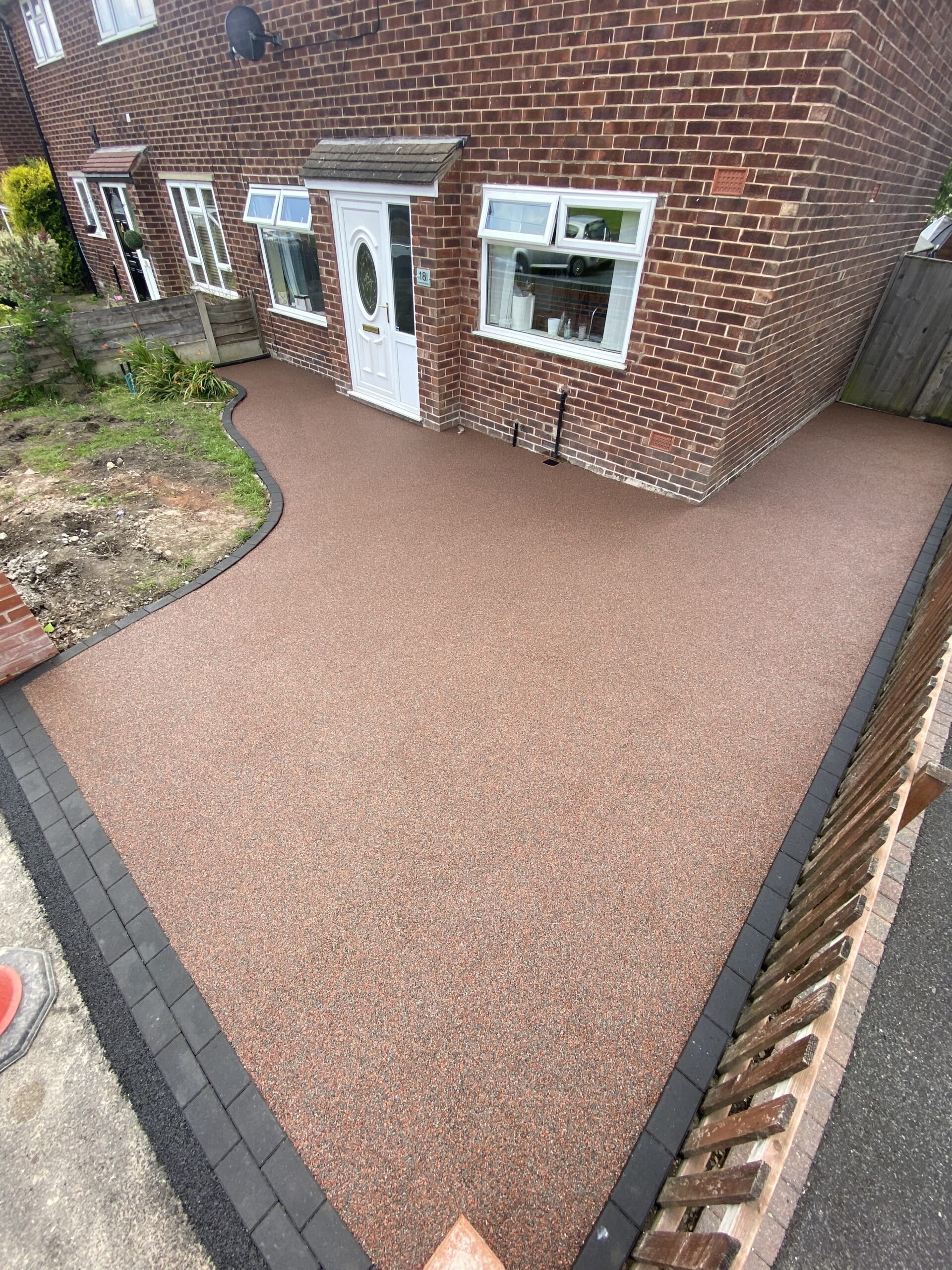Driveway in Newton, Hyde before full dig-out for Sorrento resin and new garden wall