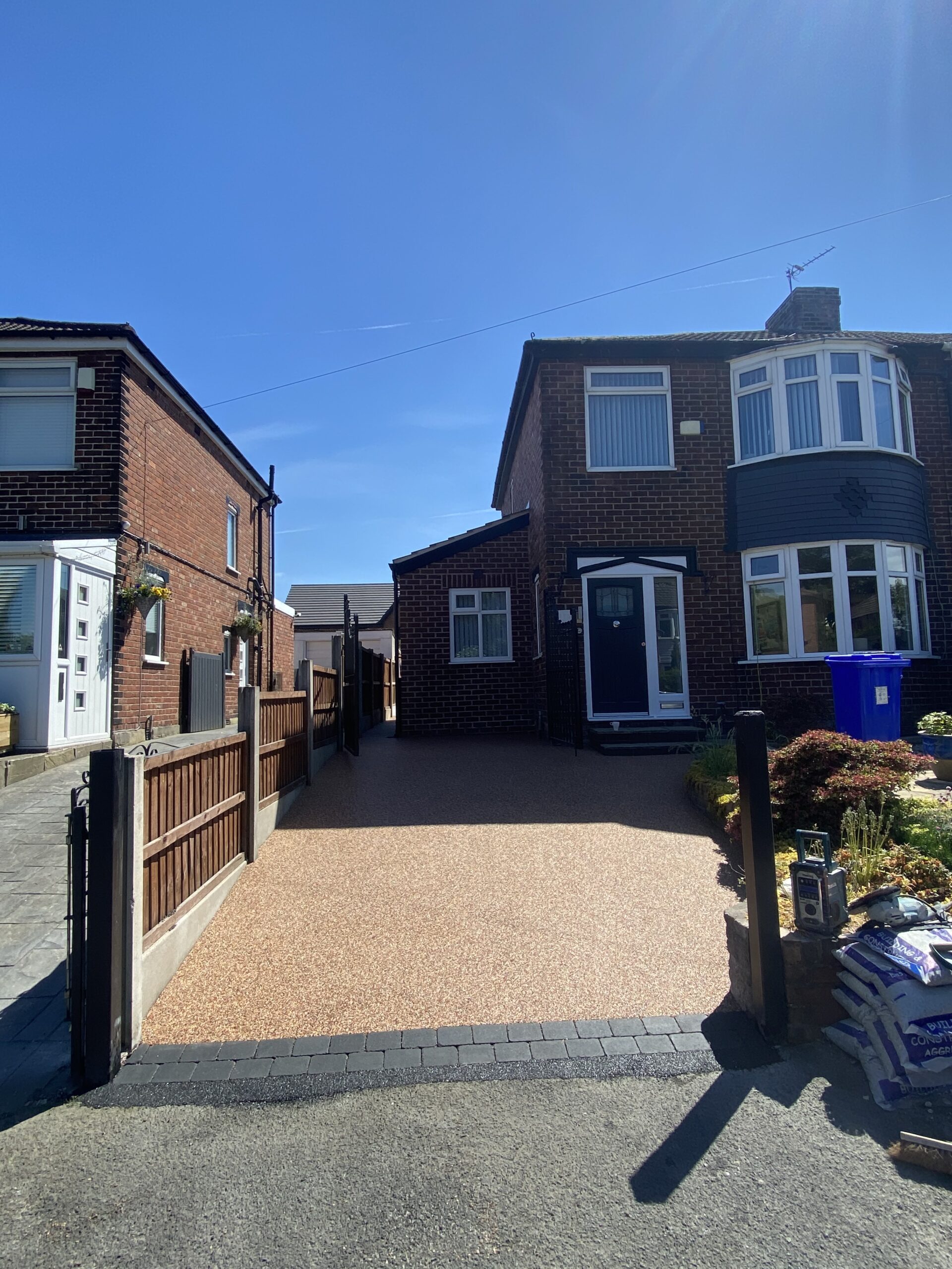 Finished Cappuccino resin driveway in Dukinfield after full dig-out