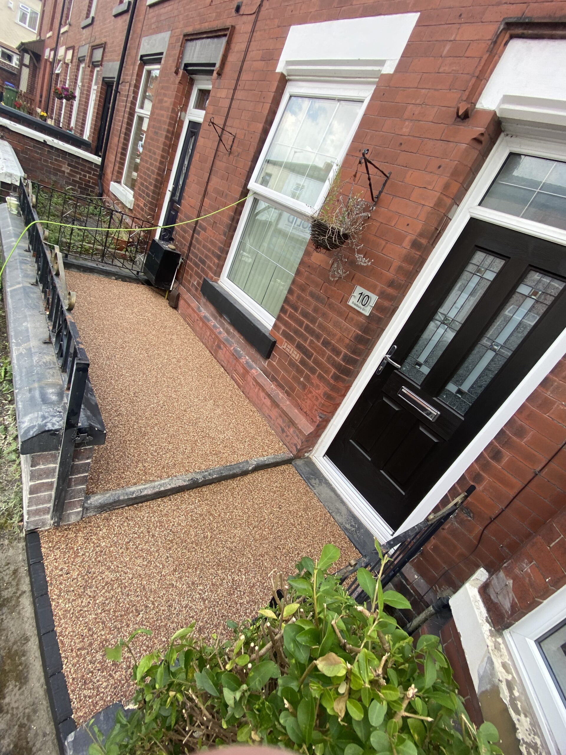 Finished 9m² Sienna resin front garden transformation in Hyde